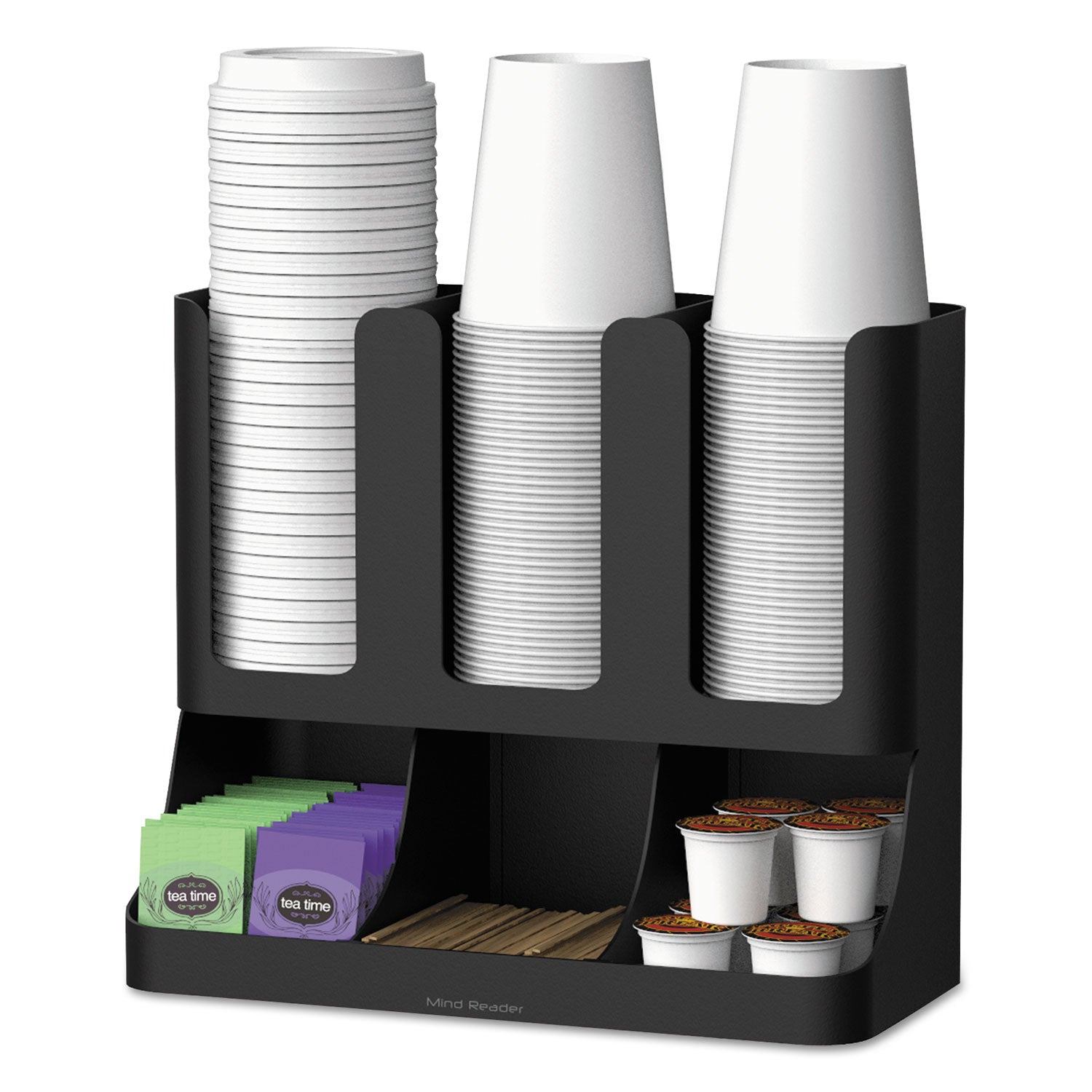 6 Compartment(s) - 15" Height x 11.50" Width x 6.50" Length - Black - Plastic - 1 Each