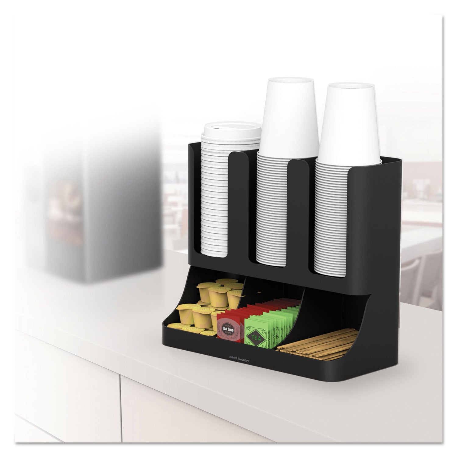 6 Compartment(s) - 15" Height x 11.50" Width x 6.50" Length - Black - Plastic - 1 Each
