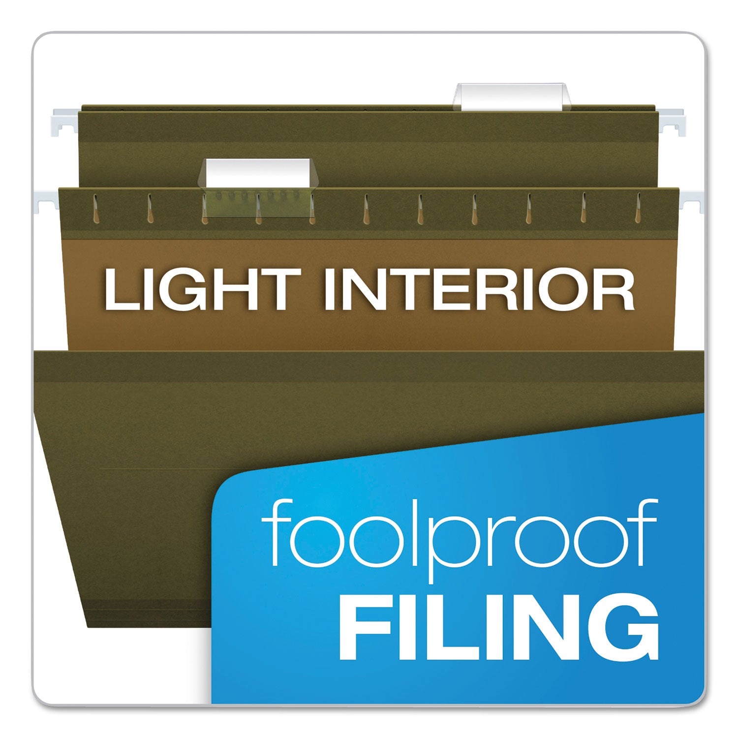 Pendaflex 1/5 Tab Cut Legal Recycled Hanging Folder - 8 1/2" x 14" - Standard Green - Reinforced - 10% Recycled - 25 / Box