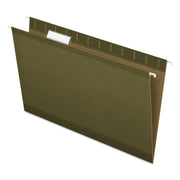 Pendaflex 1/5 Tab Cut Legal Recycled Hanging Folder - 8 1/2" x 14" - Standard Green - Reinforced - 10% Recycled - 25 / Box