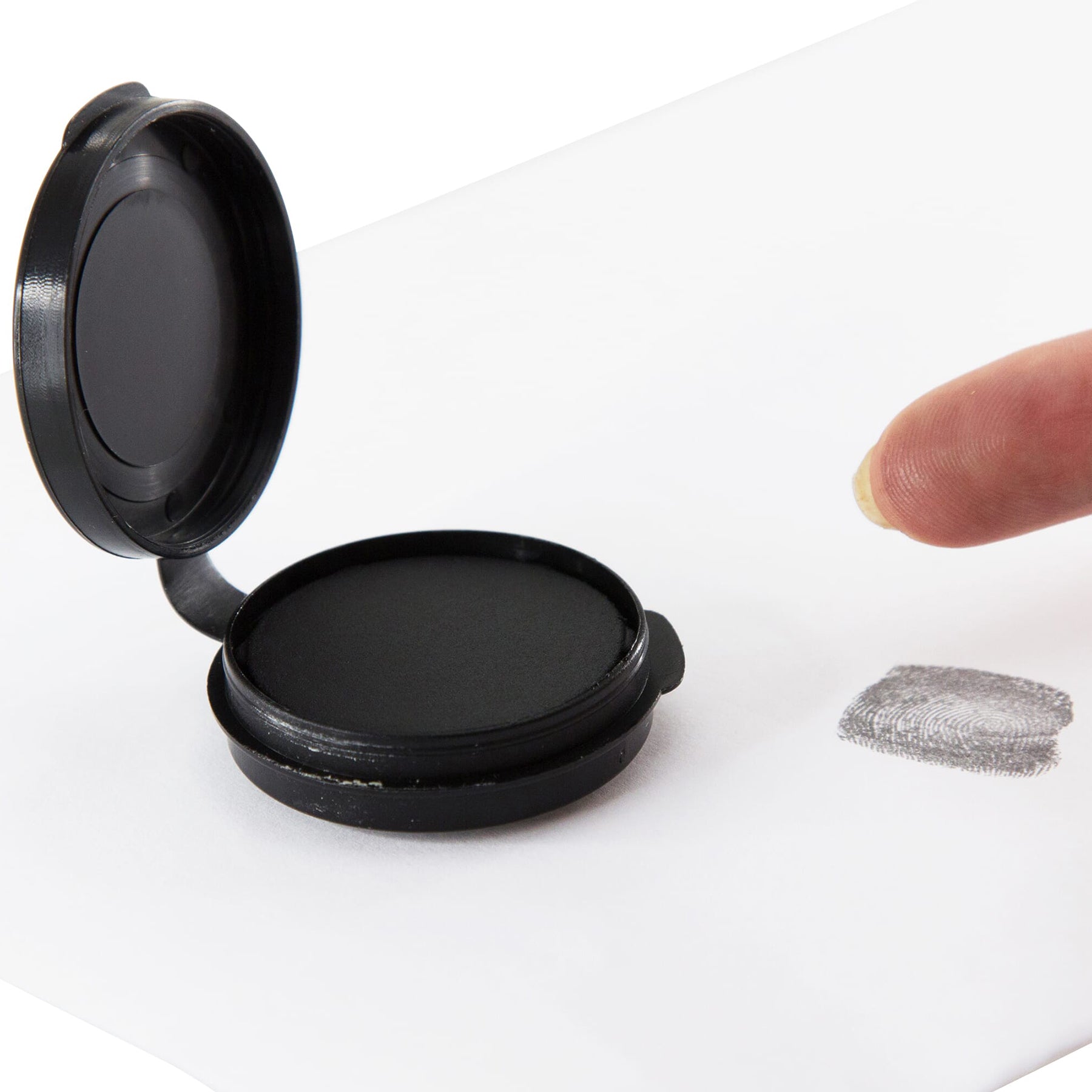Inkless Fingerprint Pad with Adhesive, Black