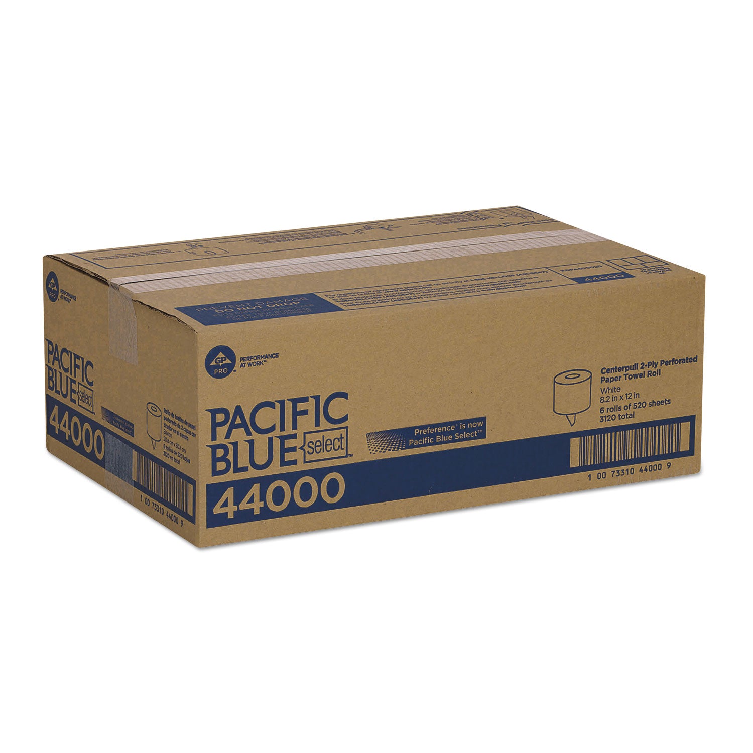 2 Ply - 8.25" Width x 12" Length - 520 Sheets/Roll - White - Paper - 6 / Carton