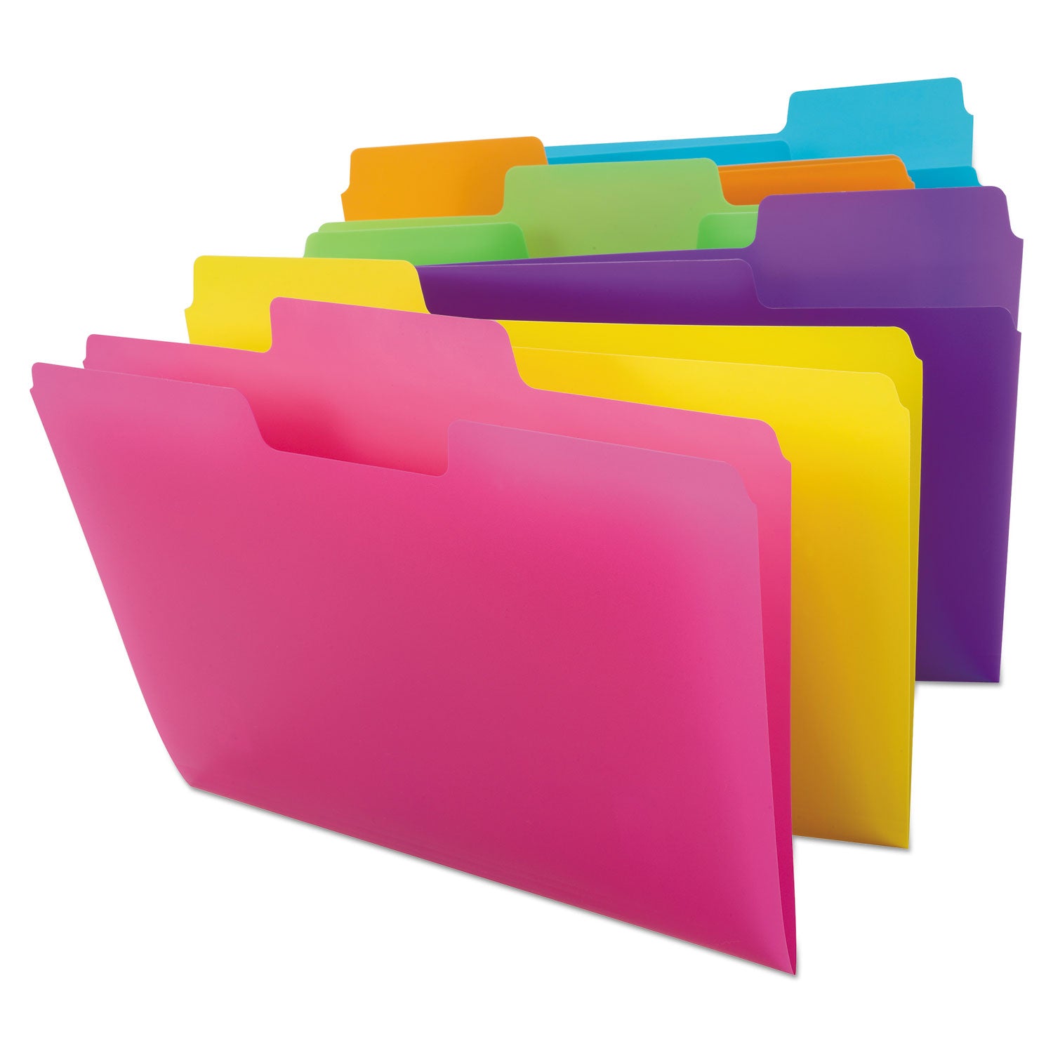 Smead SuperTab Poly File Folders, 1/3 Cut, Letter Size, Top Tab, Assorted Colors (Yellow, Orange, Blue, Pink, Purple, Green), Water Proof, 18 Pack