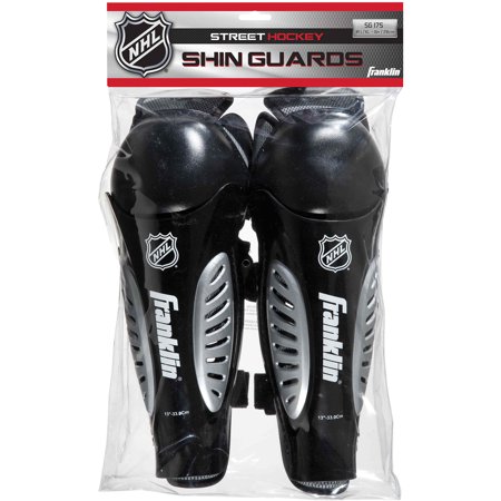 Franklin Sports NHL SG 175 Shin Guards - Junior L/XL, 11" - Black/White