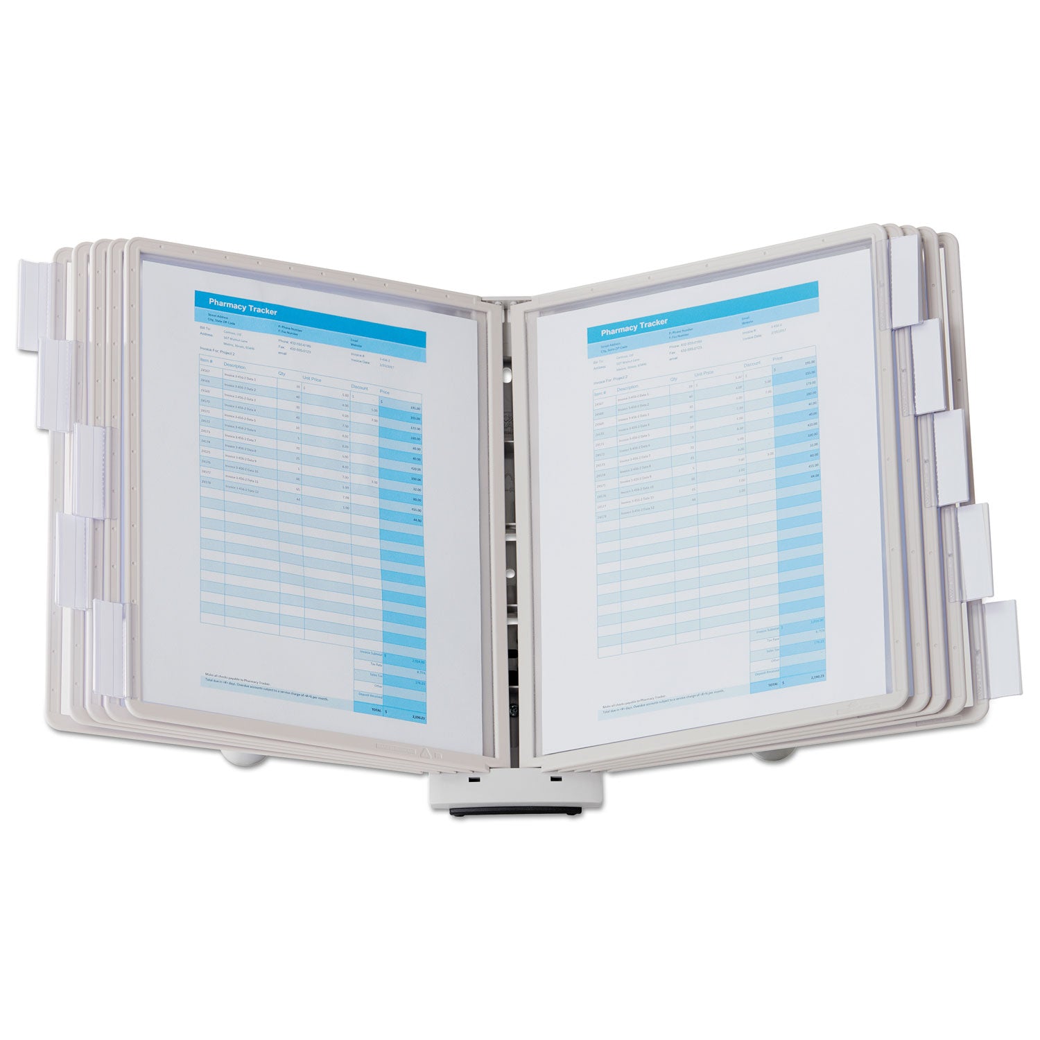 DURABLE Sherpa Desk Reference System - Desktop - 10 Panels - Support Letter 8.50" x 11" Media - Expandable - 1 Each