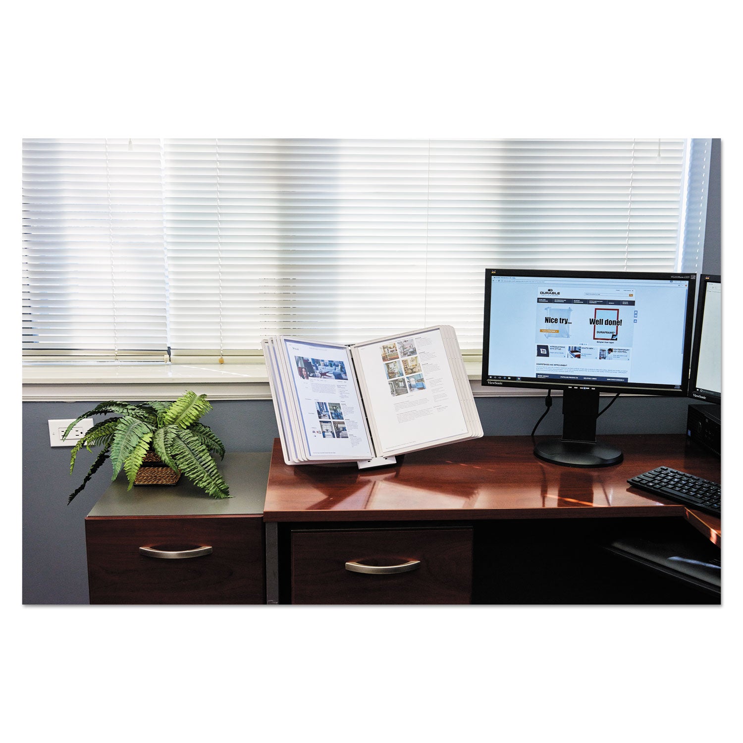 DURABLE Sherpa Desk Reference System - Desktop - 10 Panels - Support Letter 8.50" x 11" Media - Expandable - 1 Each