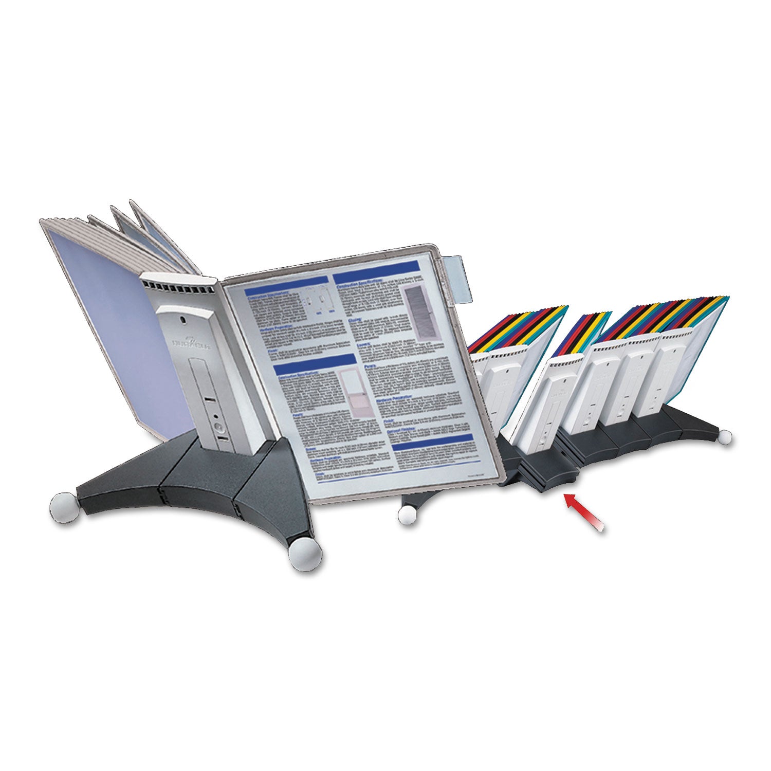 DURABLE Sherpa Desk Reference System - Desktop - 10 Panels - Support Letter 8.50" x 11" Media - Expandable - 1 Each