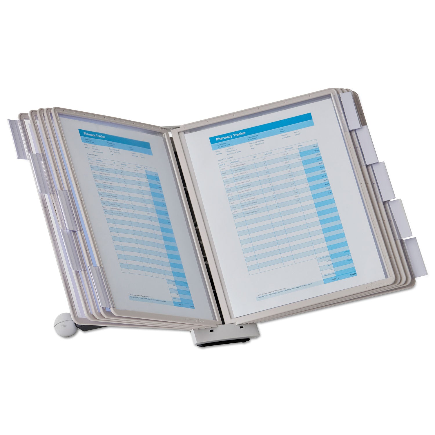 DURABLE Sherpa Desk Reference System - Desktop - 10 Panels - Support Letter 8.50" x 11" Media - Expandable - 1 Each