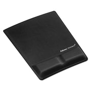 Fellowes Mouse Pad / Wrist Support with Microban&reg; Protection - 0.88" Height x 8.25" Width x 9.88" Depth - Black - Memory Foam - 1