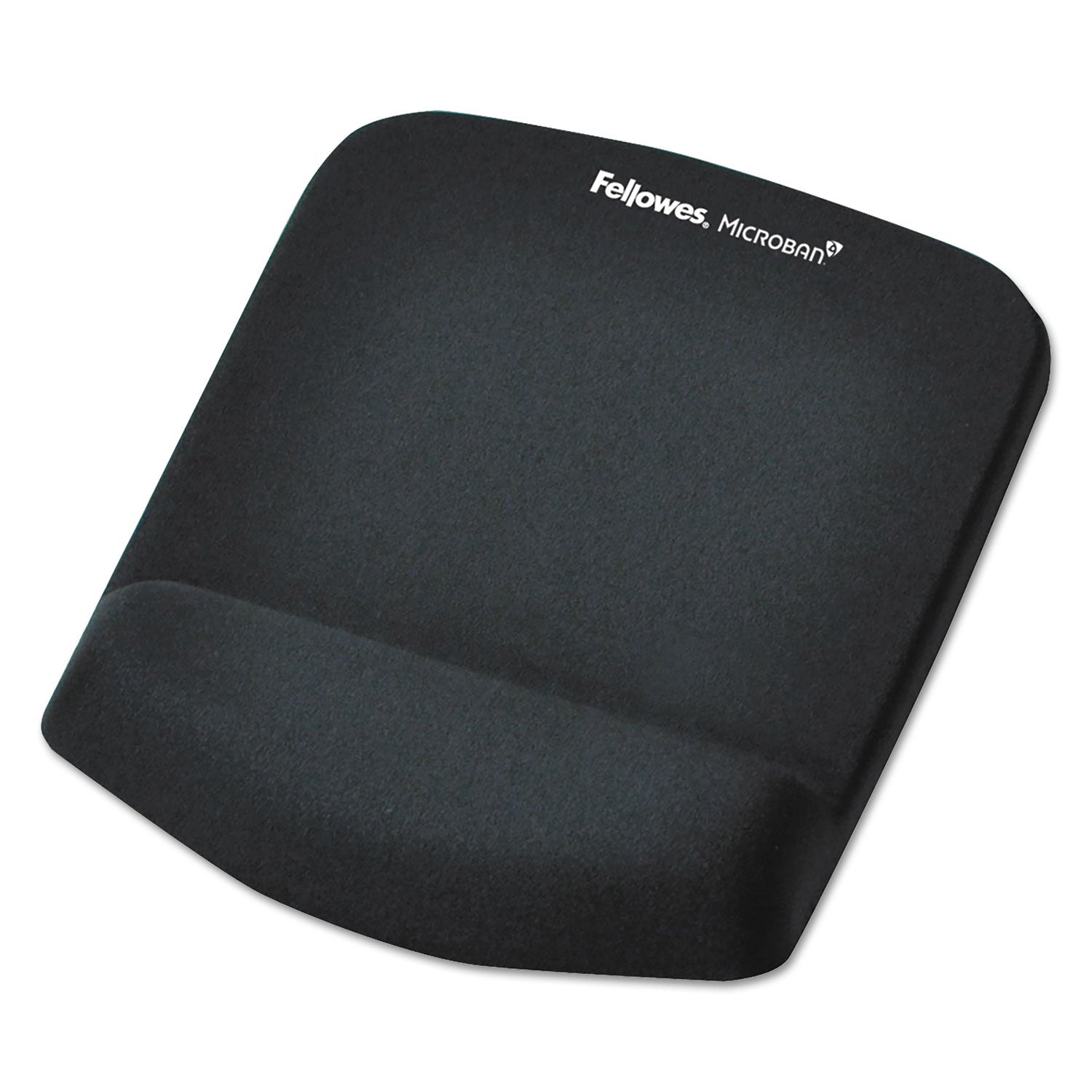 Fellowes PlushTouch Microban Mouse Pad Wrist Rest - 1" Height x 7.25" Width x 9.38" Depth - Black - Polyurethane, Foam - Wear Resistant, Tear Resistant, Skid Proof - 1 Each