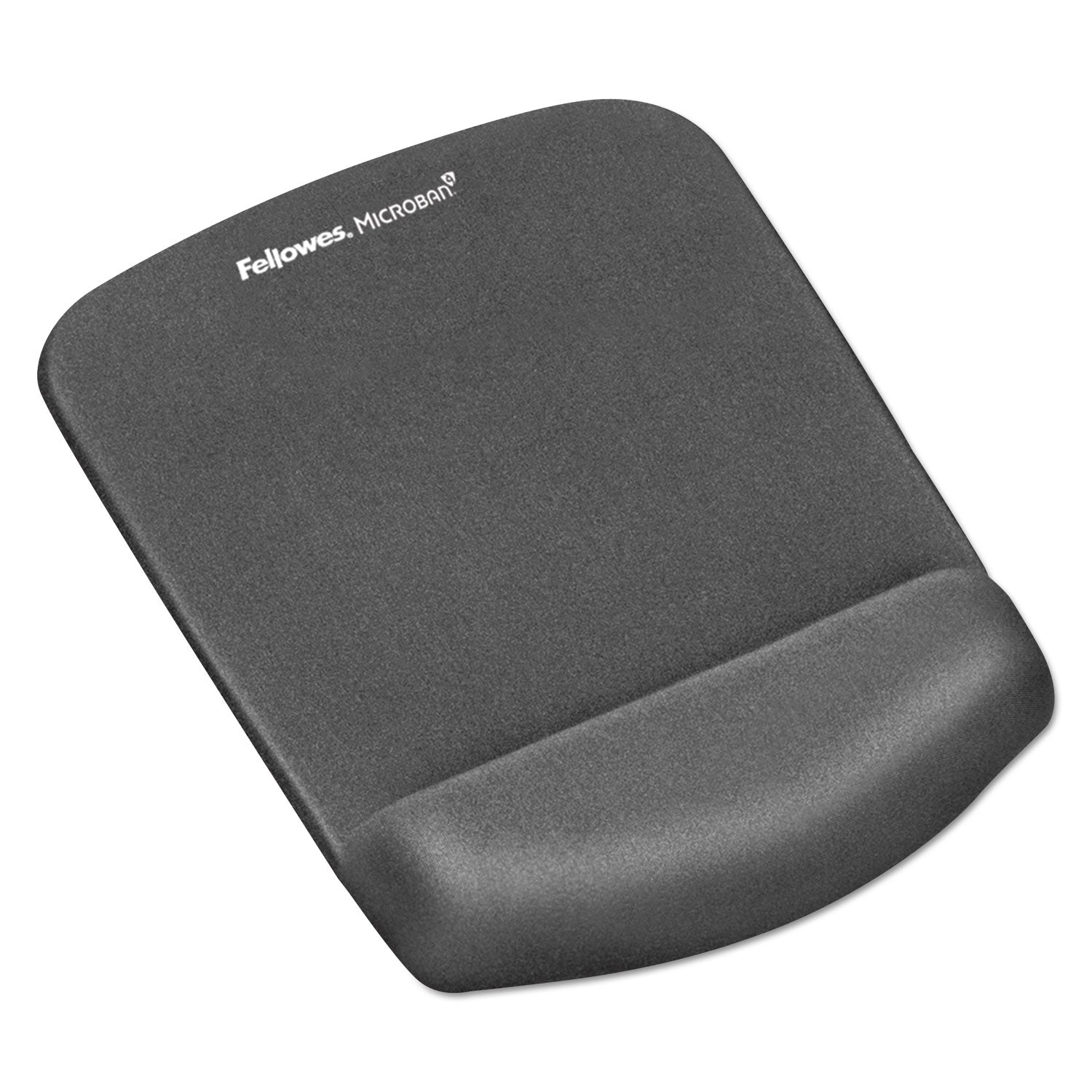 Fellowes PlushTouch Microban Mouse Pad Wrist Rest - 1" Height x 7.25" Width x 9.38" Depth - Graphite - Polyurethane, Foam - Wear Resistant, Tear Resistant, Skid Proof - 1 Each
