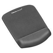 Fellowes PlushTouch Microban Mouse Pad Wrist Rest - 1" Height x 7.25" Width x 9.38" Depth - Graphite - Polyurethane, Foam - Wear Resistant, Tear Resistant, Skid Proof - 1 Each
