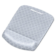 Fellowes PlushTouch Microban Mouse Pad Wrist Rest, Lattice Design, Gray/White, Foam, Wear & Tear Resistant, Skid Proof, 1 Each