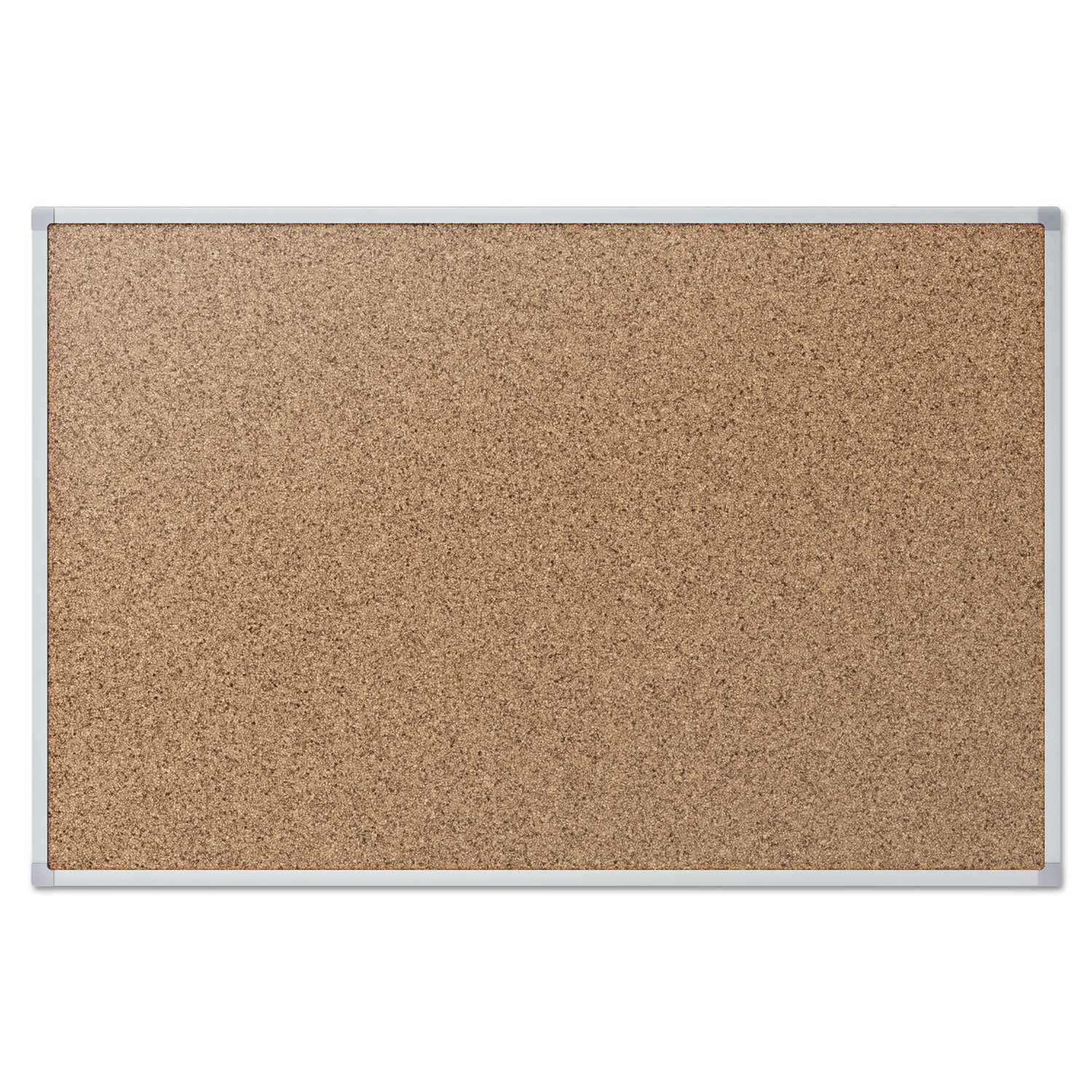 Mead Classic Cork Bulletin Board - 24" Board Height x 18" Board Width - Natural Cork Surface - Self-healing - Silver Aluminum Frame - 1 Each