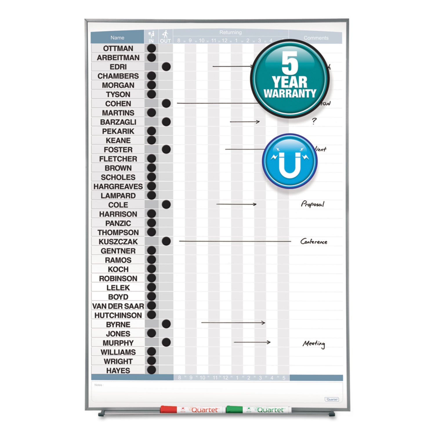 34" Board Height x 23" Board Width - White Natural Cork Surface - Magnetic, Durable - Silver Frame - 1 Each