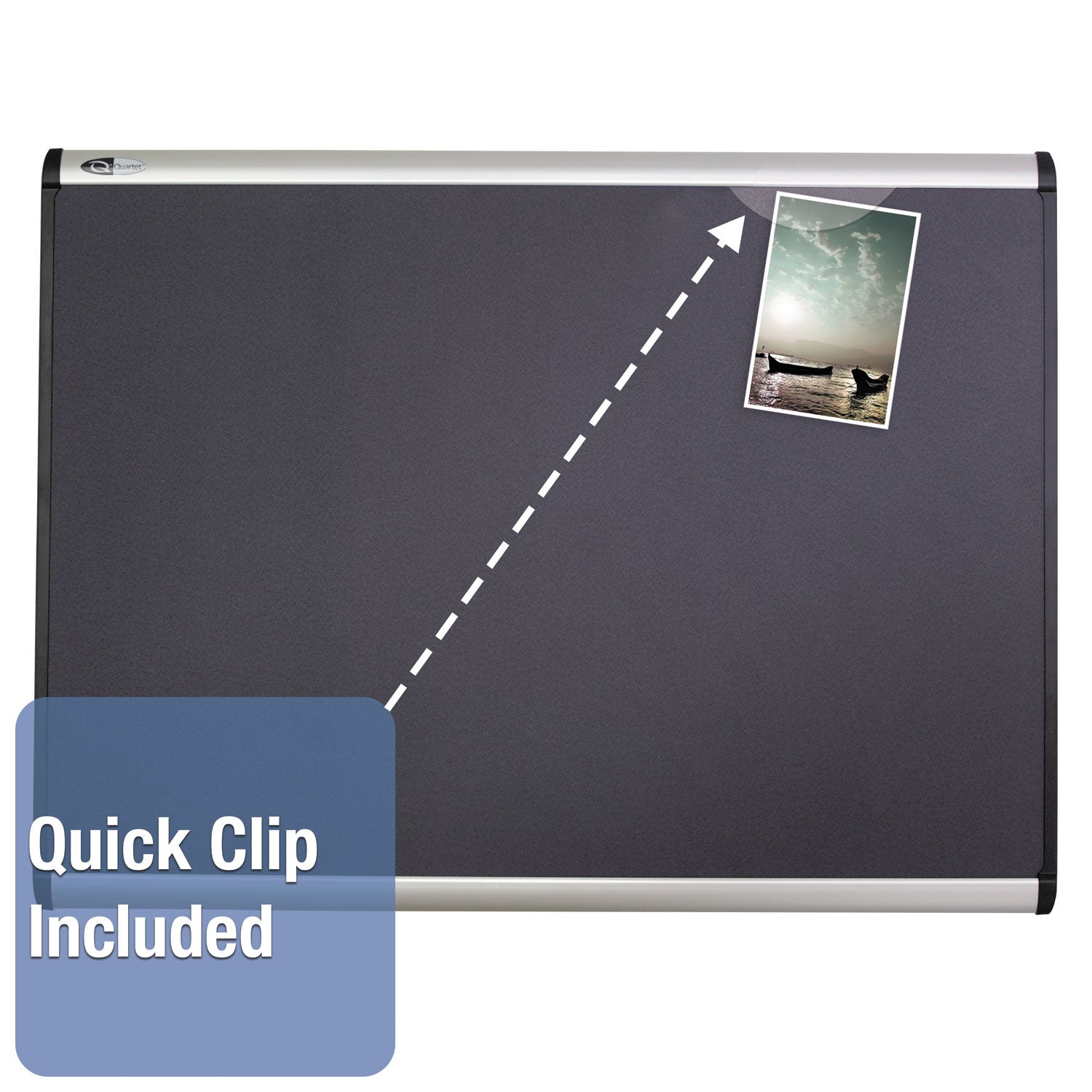 Quartet Prestige Plus Magnetic Bulletin Board - 24" Board Height x 36" Board Width - Gray Fabric Surface - Magnetic, Self-healing, Durable - Silver Aluminum Frame - 1 Each