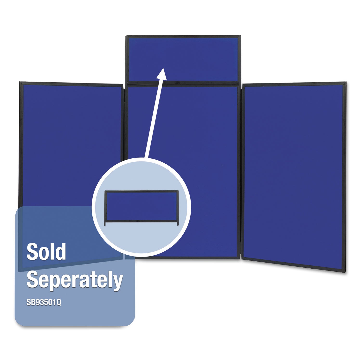 36" Board Height x 72" Board Width - Gray Fabric, Blue Surface - Dual Sided, Lightweight, Resilient, Durable, Tackable - 3 - 1 Each