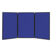 36" Board Height x 72" Board Width - Gray Fabric, Blue Surface - Dual Sided, Lightweight, Resilient, Durable, Tackable - 3 - 1 Each