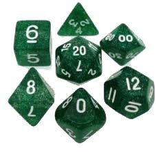 Koplow Games Glitter Poly Set: Green with White (7)