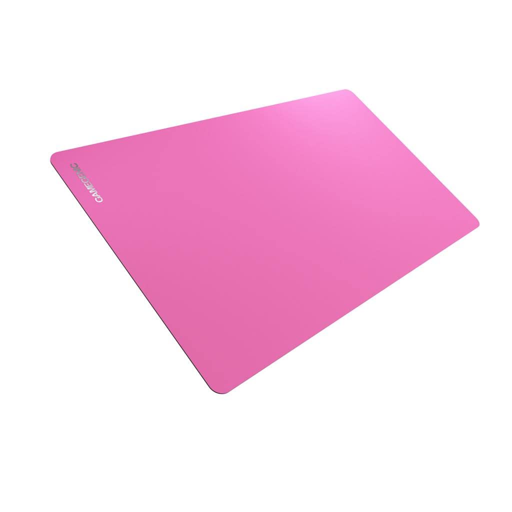 Gamegenic Prime Playmat – Pink Color, 61 x 35 cm Soft Cushioned Natural Rubber Playmat with Anti-Slip Back & Silver Foil Logo, Premium Surface for Card Games, Dice, and Desk Protection