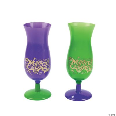 Mardi Gras Hurricane Plastic Cup - 12 Pieces