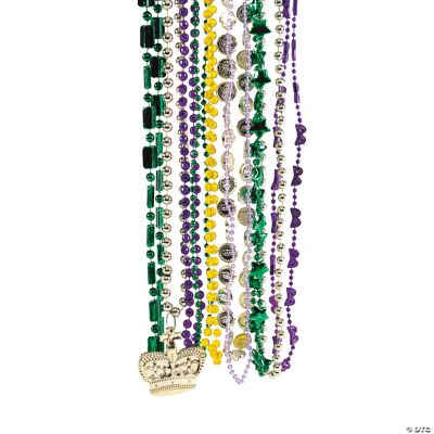 Mardi Gras Bead Assortment - 100 Pieces