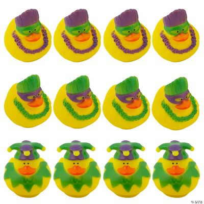 Mardi Gras Rubber Duckies - 12 Pieces
