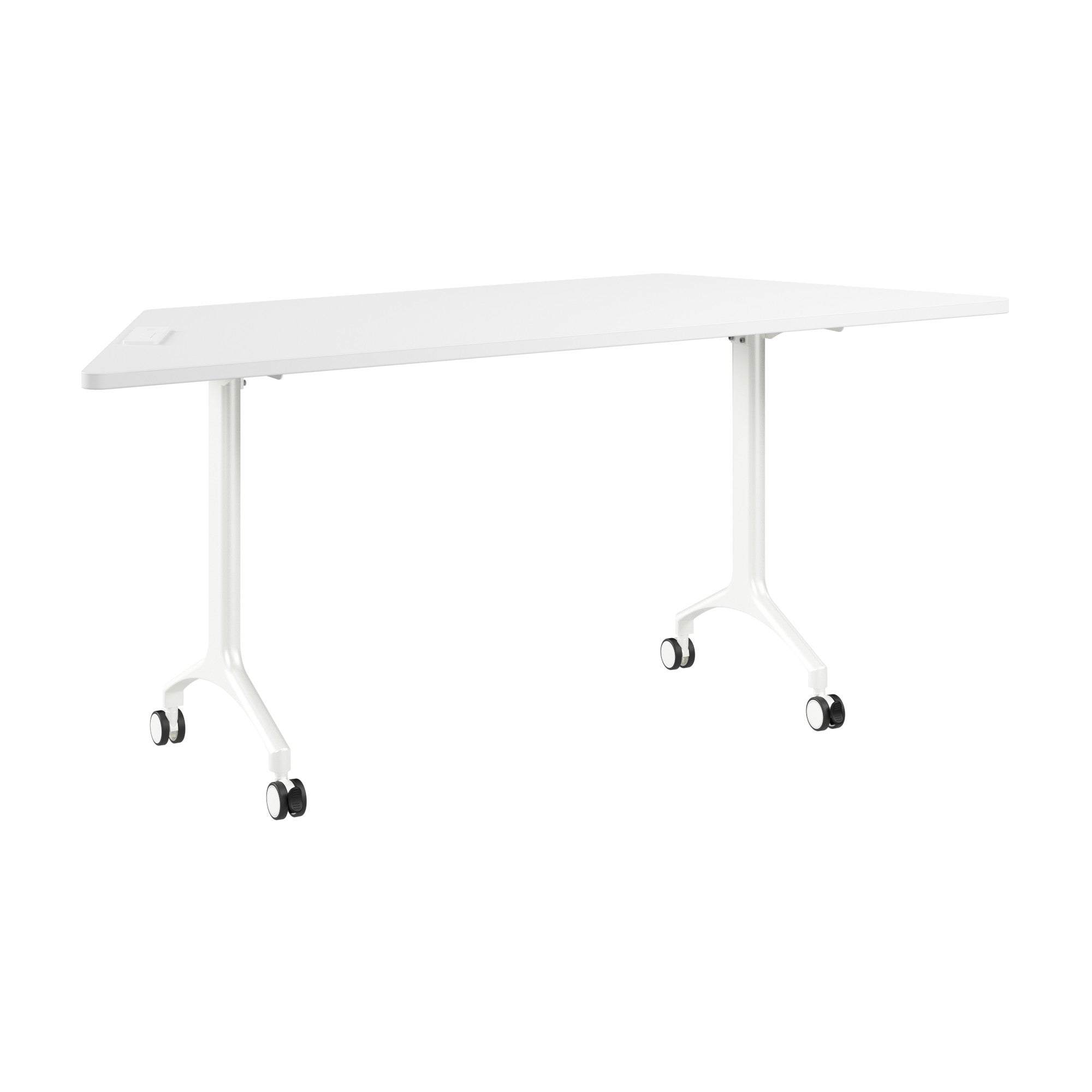Bush Business Furniture Synergy 72-inch Trapezoid Modular Office Conference Table in White - 70.06" Width x 25.44" Depth x 29.62" Height