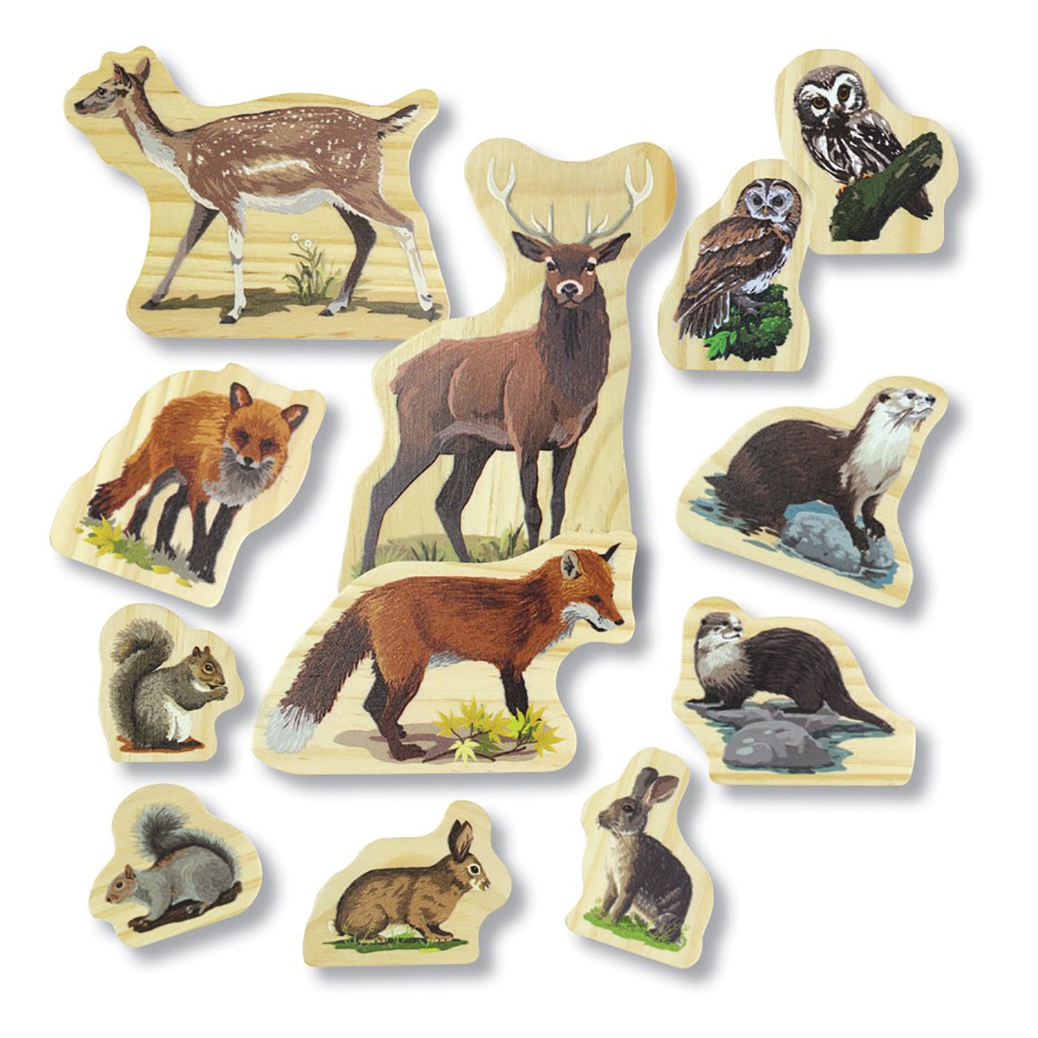 Woodland Animal Families Wooden Characters