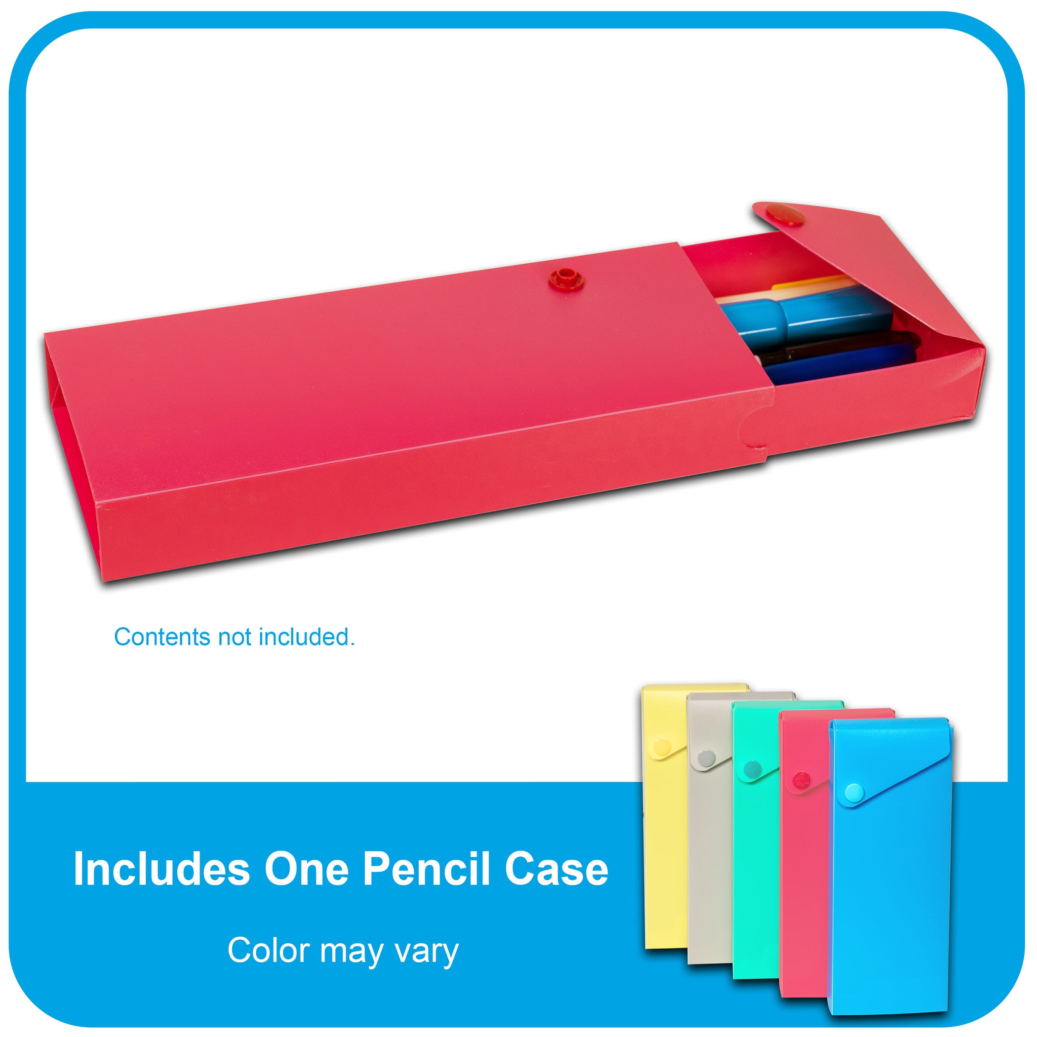 Slider Pencil Case, Assorted Colors