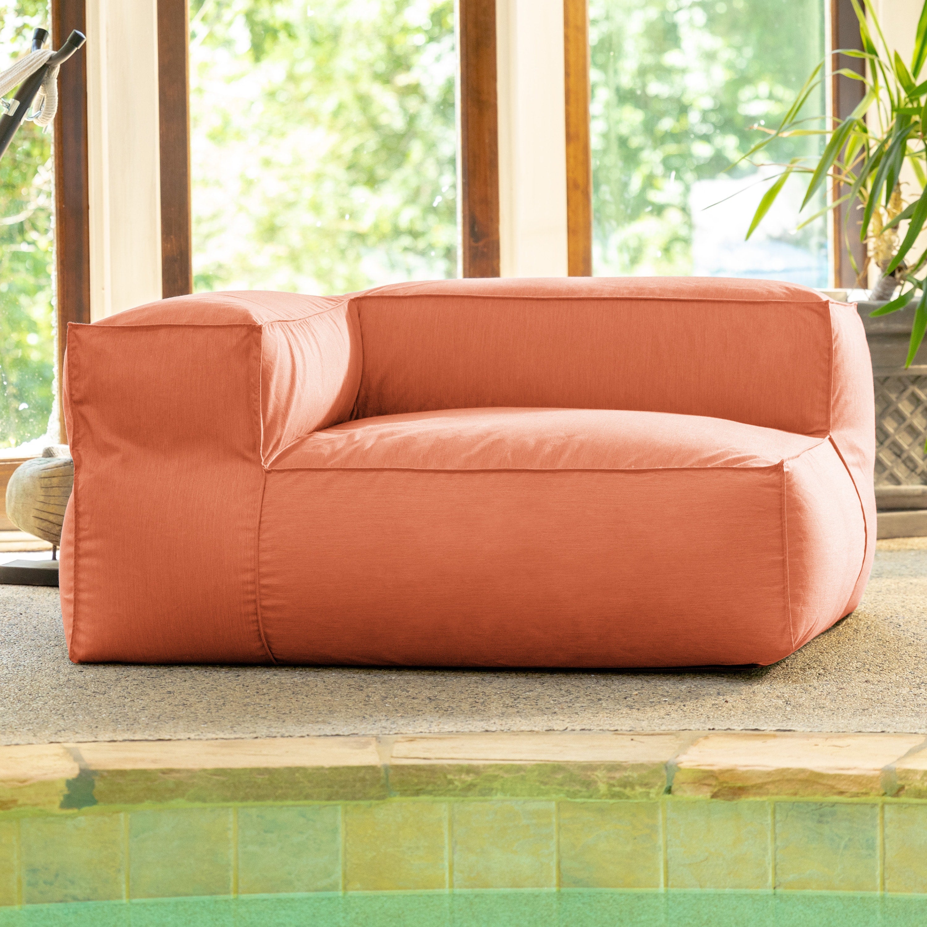 Baya Outdoor Right Corner - Sunbrella, Coral