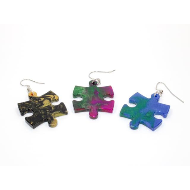 Chessex 54004 Gemini Puzzle Piece Earrings, Assorted Colors (Pair)