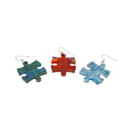Chessex 54008 Lustrous Puzzle Piece Earrings, Assorted Colors (Pair)
