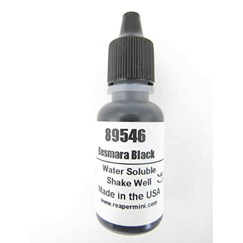 Besmara Black Master Series Hobby Paint .5oz Dropper Bottle Pathfinder Colors Reaper Miniatures