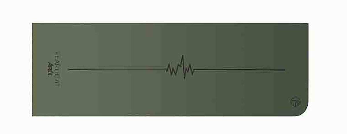 Airex Exercise Mat, Heartbeat, 72" x 24" x 0.16", Olive, Case of 6