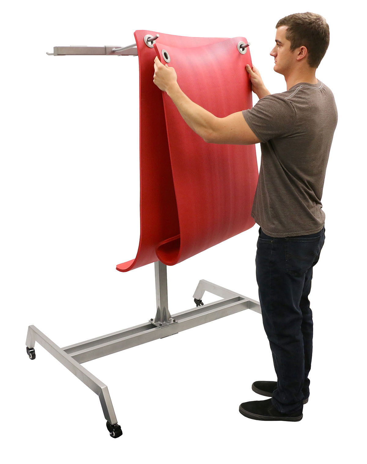 Mat Floor Rack With Casters - Holds 30 Mats