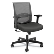 HON Convergence Chair, Iron Ore Fabric Seat, Black Mesh Back, Adjustable Arms, 5-Star Base, 1 Each