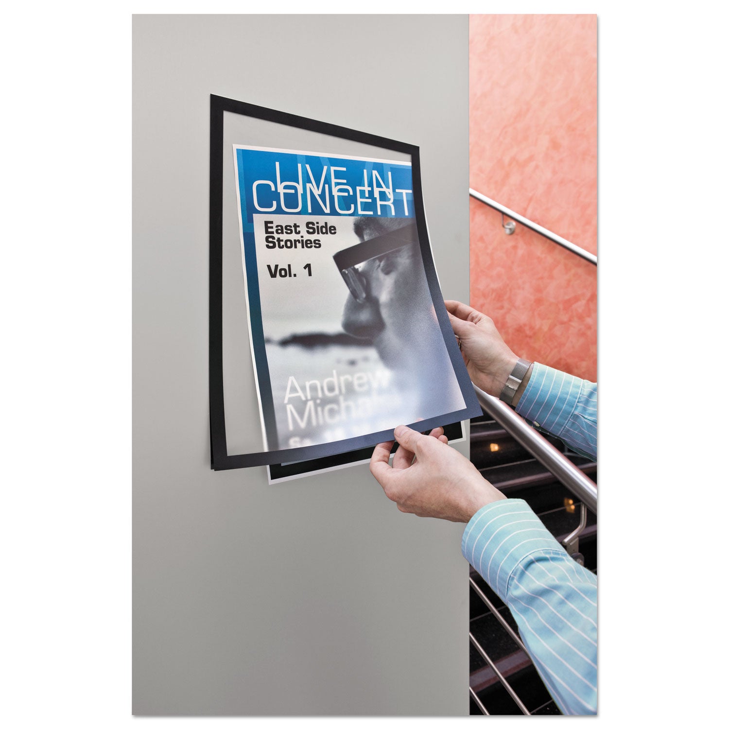 11" x 17" Frame Size - Rectangle - Horizontal, Vertical - Self-adhesive, Magnetic, Dual-sided, Sturdy - Black - 2 / Pack