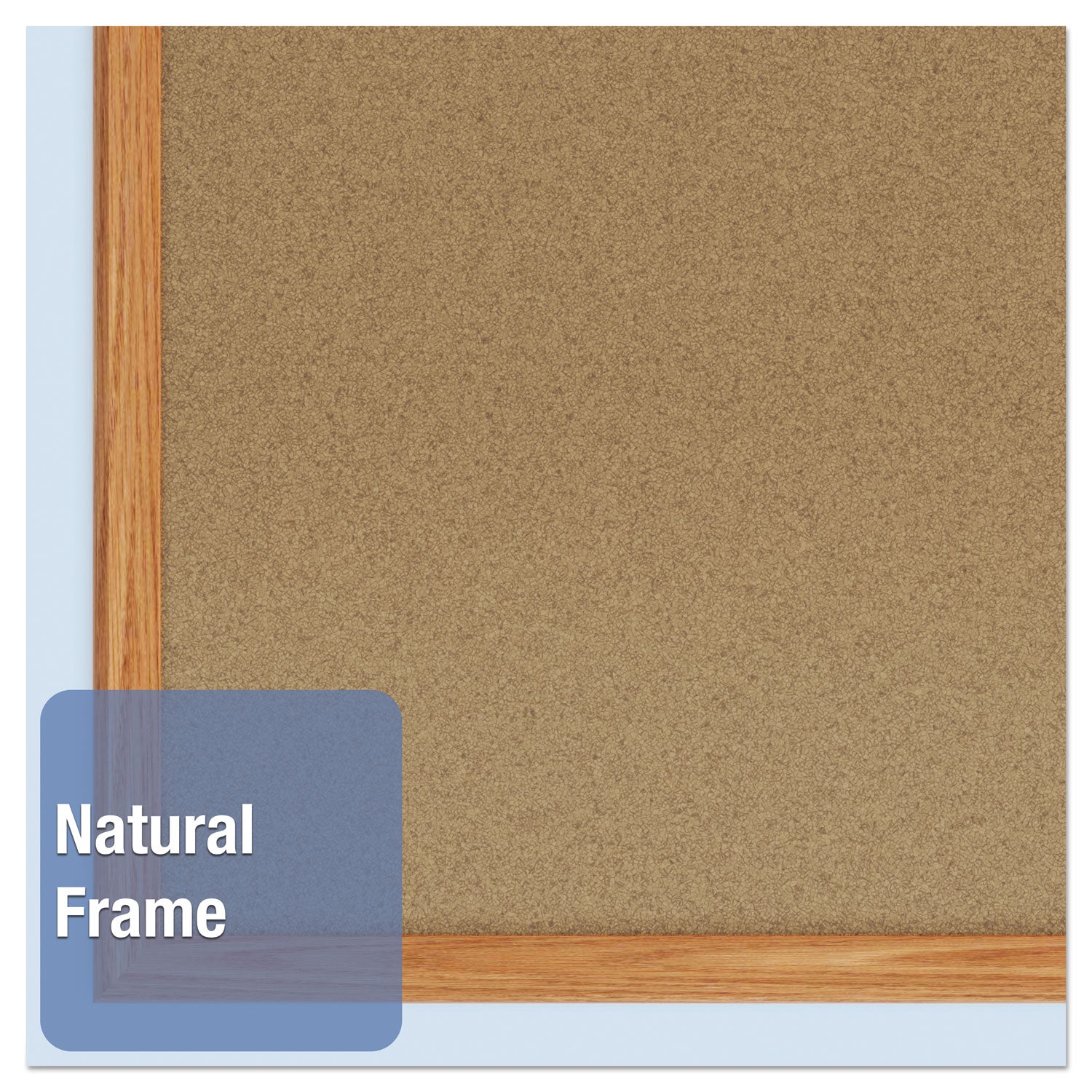 Mead Classic Cork Bulletin Board - 48" Board Height x 36" Board Width - Natural Cork Surface - Self-healing - Oak Aluminum Frame - 1 Each