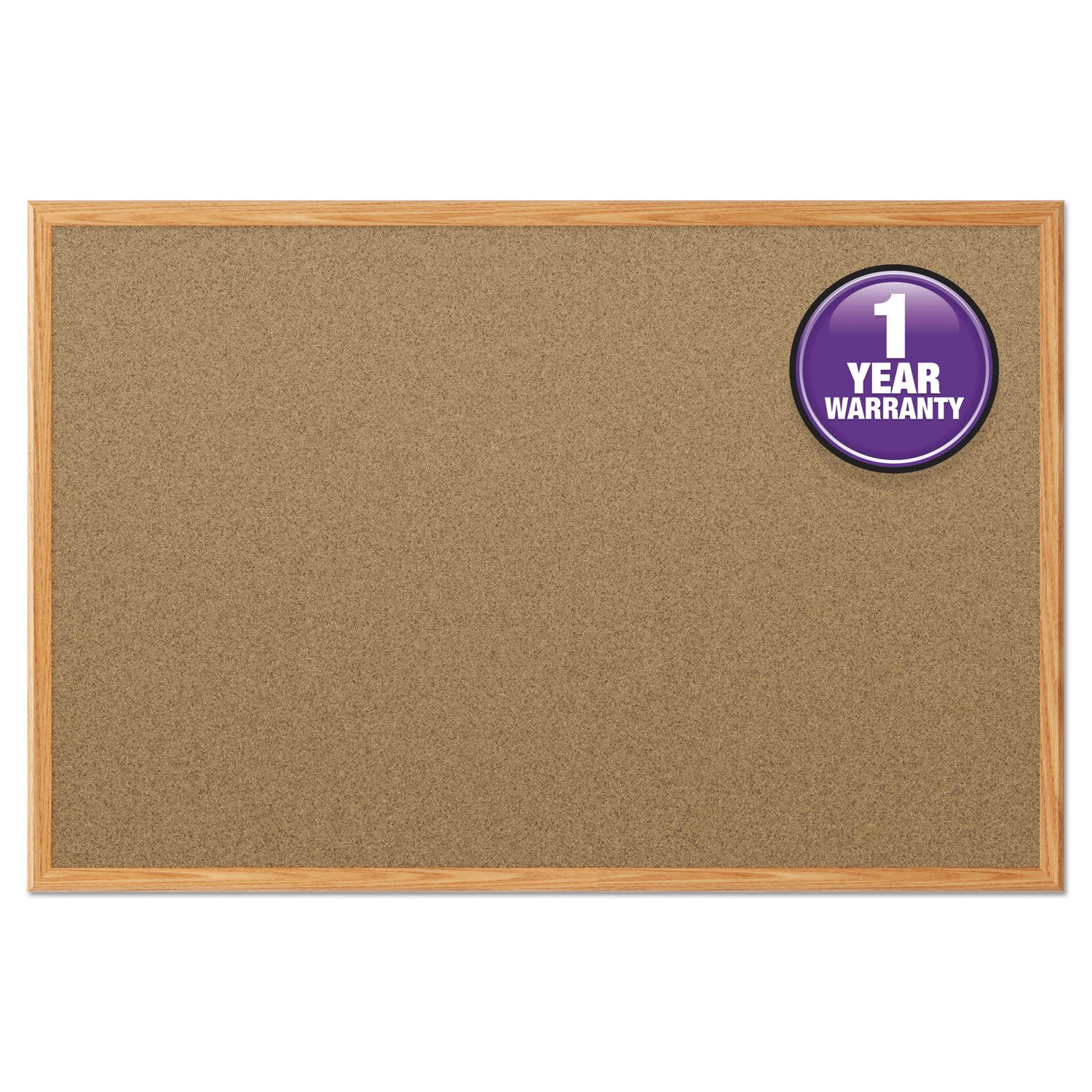 Mead Classic Cork Bulletin Board - 48" Board Height x 36" Board Width - Natural Cork Surface - Self-healing - Oak Aluminum Frame - 1 Each