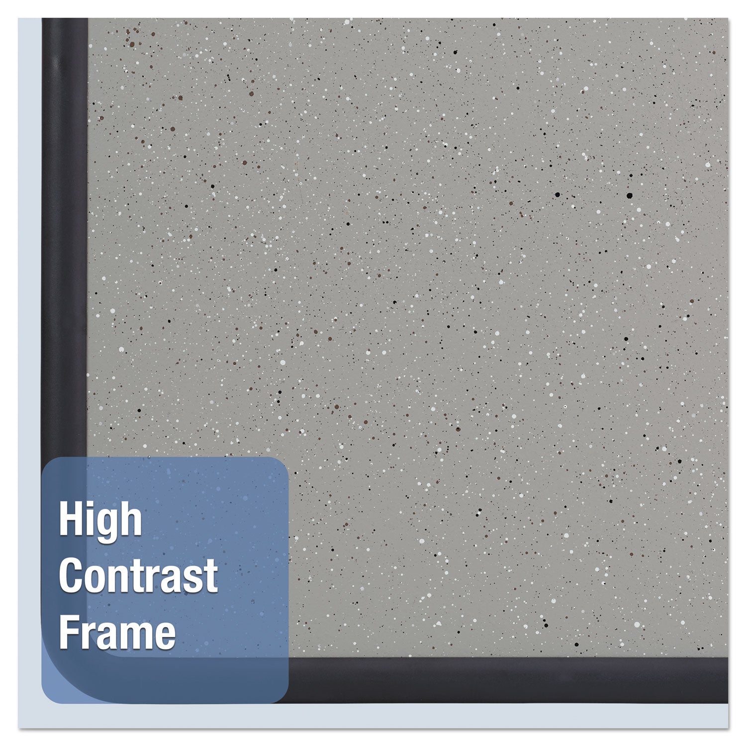Quartet Contour Bulletin Board - 24" Board Height x 36" Board Width - Faux Granite Surface - Self-healing, Durable - Black Frame - 1 Each