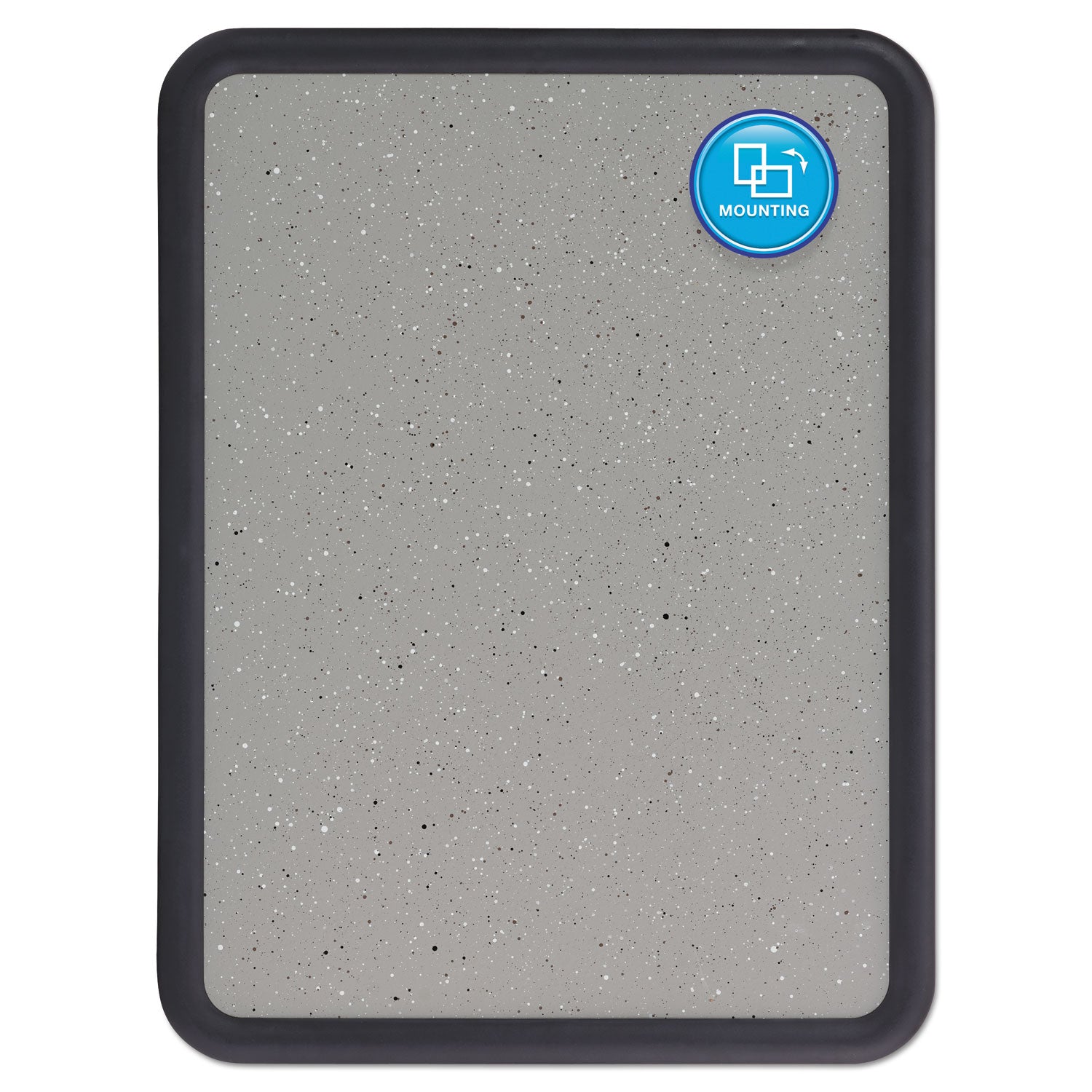 Quartet Contour Bulletin Board - 24" Board Height x 36" Board Width - Faux Granite Surface - Self-healing, Durable - Black Frame - 1 Each