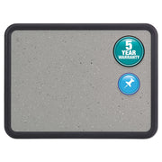 Quartet Contour Bulletin Board - 24" Board Height x 36" Board Width - Faux Granite Surface - Self-healing, Durable - Black Frame - 1 Each
