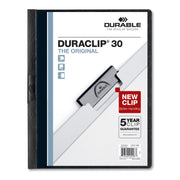DURABLE DURACLIP Letter Report Cover - 8 1/2" x 11" - 30 Sheets Capacity - Vinyl, Steel - Black - 1 Each