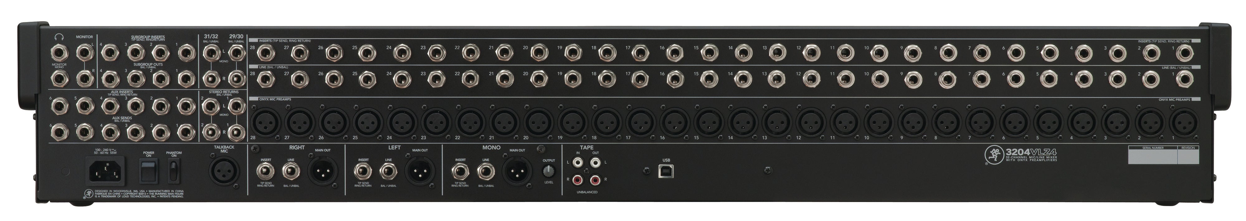 Mackie 3204VLZ4 32-Channel 4-Bus FX Mixer USB
