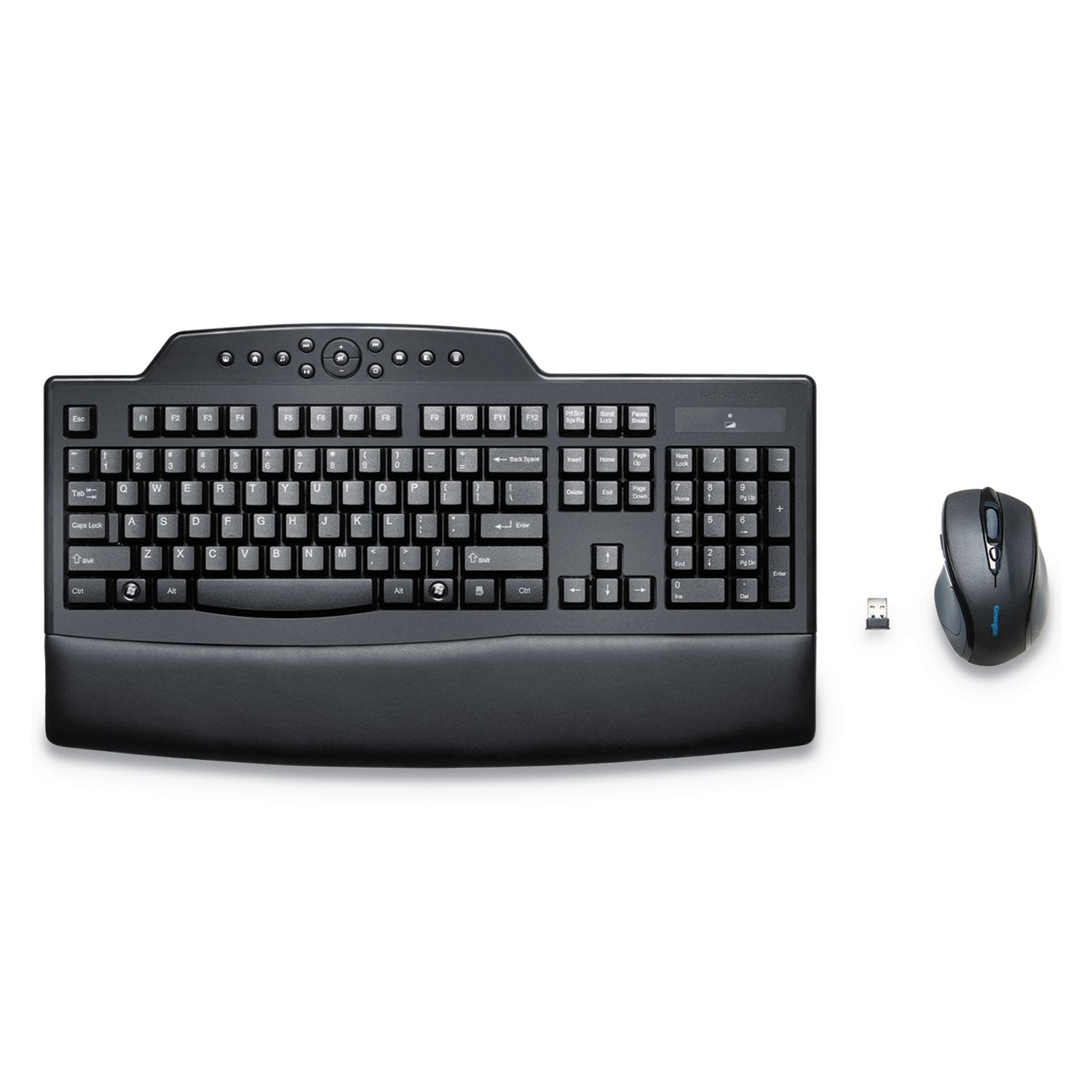 Kensington Pro Fit Wireless Desktop Set - USB Wireless RF 2.40 GHz Keyboard - Black - USB Wireless RF Mouse - Black - Right-handed for PC - 1 Each