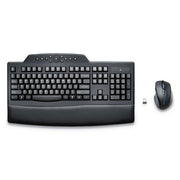 Kensington Pro Fit Wireless Desktop Set - USB Wireless RF 2.40 GHz Keyboard - Black - USB Wireless RF Mouse - Black - Right-handed for PC - 1 Each