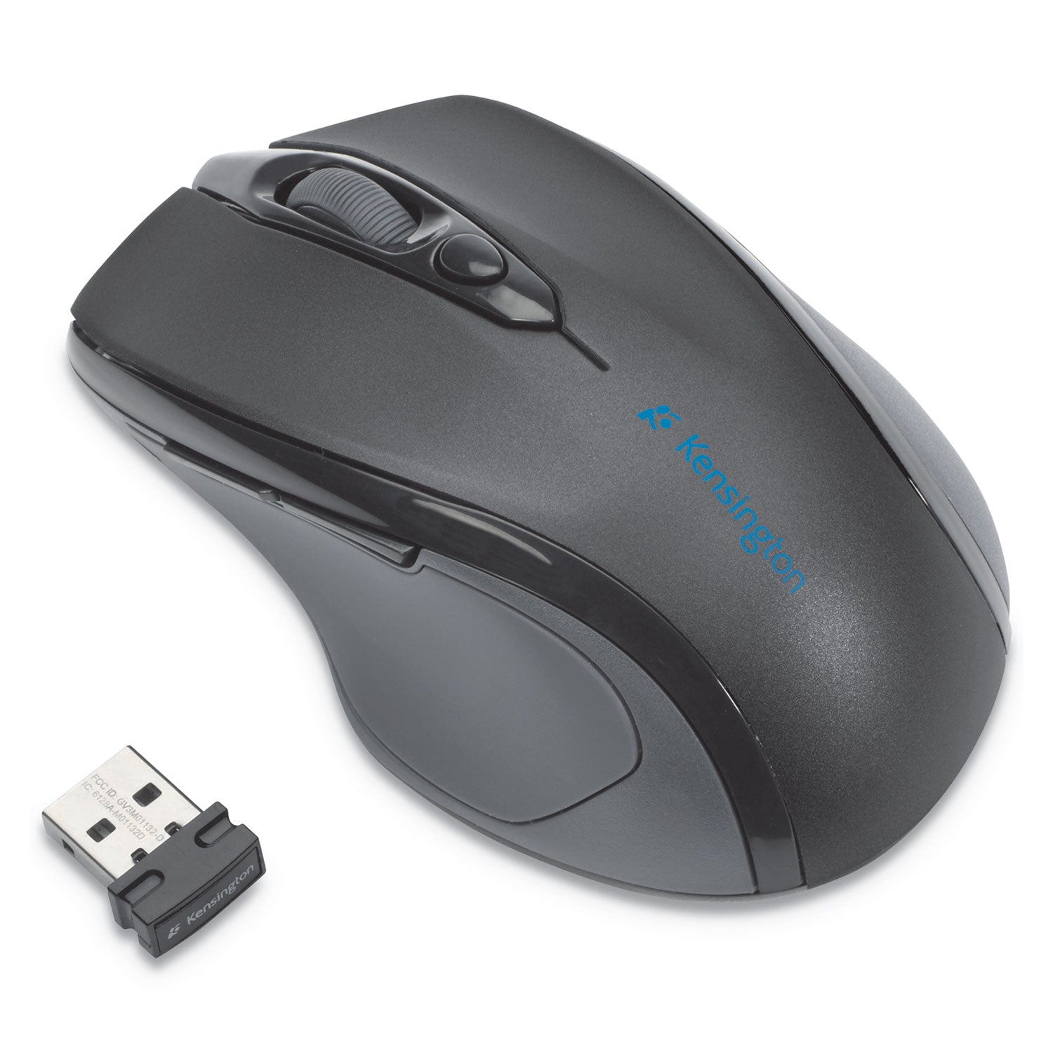 Kensington Pro Fit Mid-size Wireless Mouse - Mid Size Mouse - Optical - Wireless - Radio Frequency - 2.40 GHz - Black - USB - 1750 dpi - Scroll Wheel - Right-handed - 1 Each