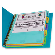 5-Tab Index Dividers with Multi-Pockets, Bright Color Assortment, 8-1/2 x 11