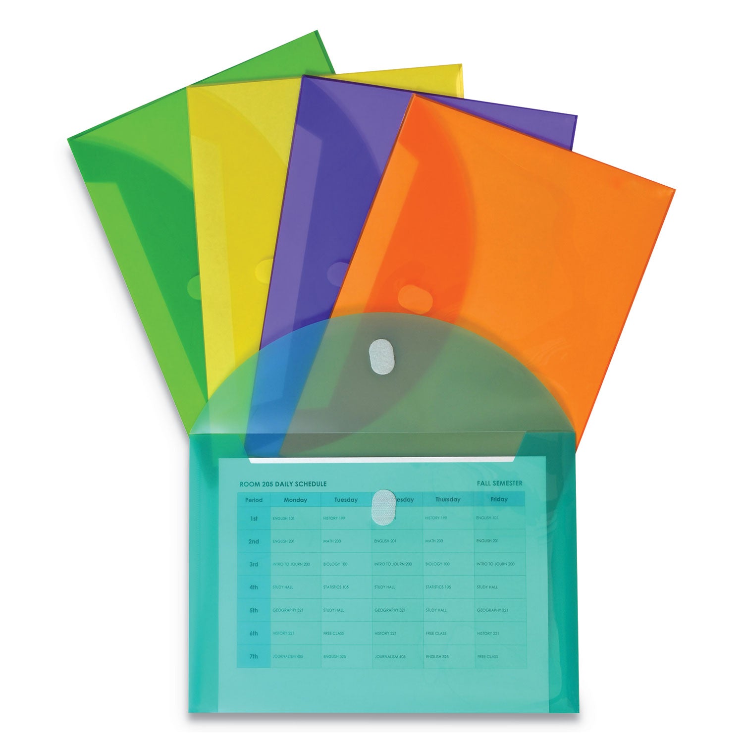 XL Reusable Envelopes, Hook and Loop Closure, 8 1/2 x 11, Assorted Colors, Pack of 10